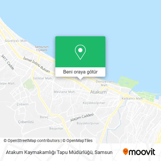 Atakum Kaymakamlığı Tapu Müdürlüğü harita