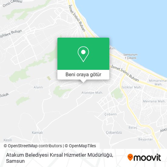 Atakum Belediyesi Kırsal Hizmetler Müdürlüğü harita