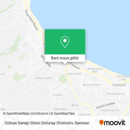 Gülsan Sanayi Sitesi Dolunay Otomotiv harita
