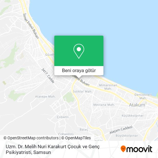 Uzm. Dr. Melih Nuri Karakurt Çocuk ve Genç Psikiyatristi harita