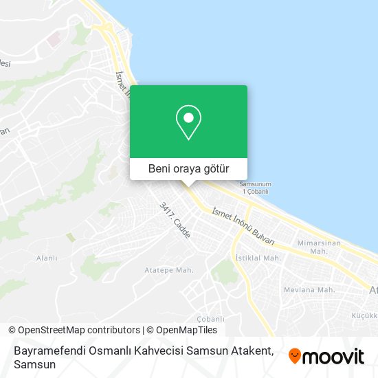 Bayramefendi Osmanlı Kahvecisi Samsun Atakent harita