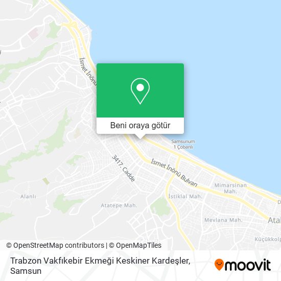 Trabzon Vakfıkebir Ekmeği Keskiner Kardeşler harita