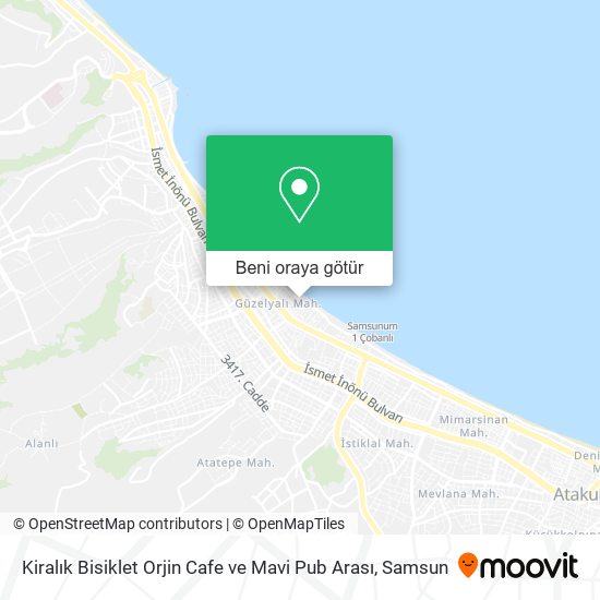 Kiralık Bisiklet Orjin Cafe ve Mavi Pub Arası harita
