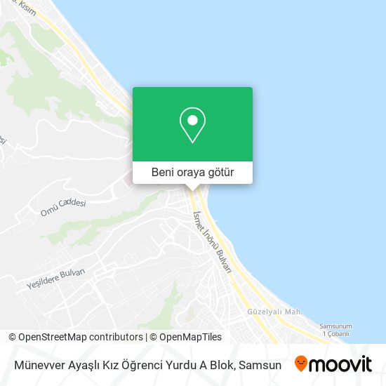 Münevver Ayaşlı Kız Öğrenci Yurdu A Blok harita