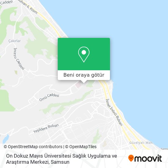 On Dokuz Mayıs Üniversitesi Sağlık Uygulama ve Araştırma Merkezi harita