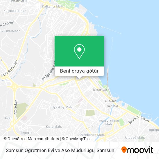 Samsun Öğretmen Evi ve Aso Müdürlüğü harita