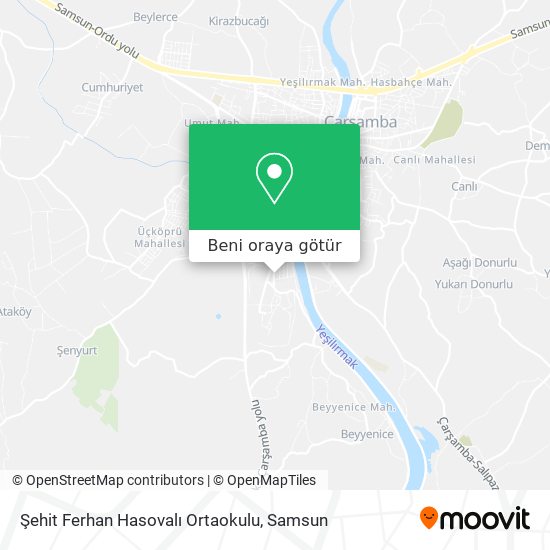 Şehit Ferhan Hasovalı Ortaokulu harita