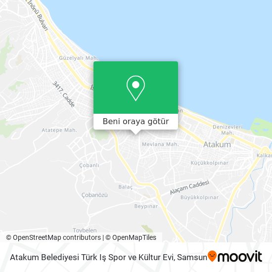 Atakum Belediyesi Türk Iş Spor ve Kültur Evi harita