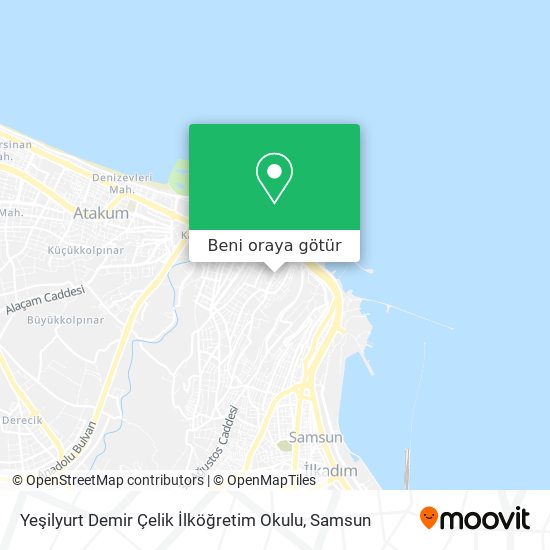 Yeşilyurt Demir Çelik İlköğretim Okulu harita
