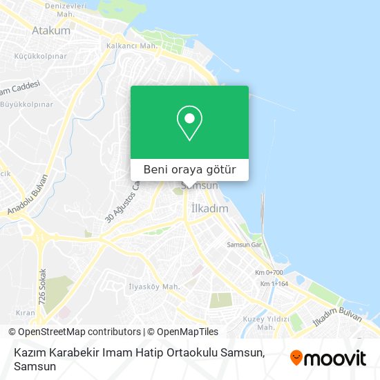 Kazım Karabekir Imam Hatip Ortaokulu Samsun harita
