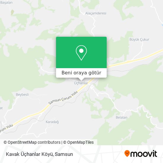 Kavak Üçhanlar Köyü harita