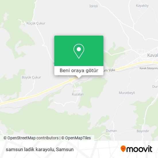samsun ladik karayolu harita