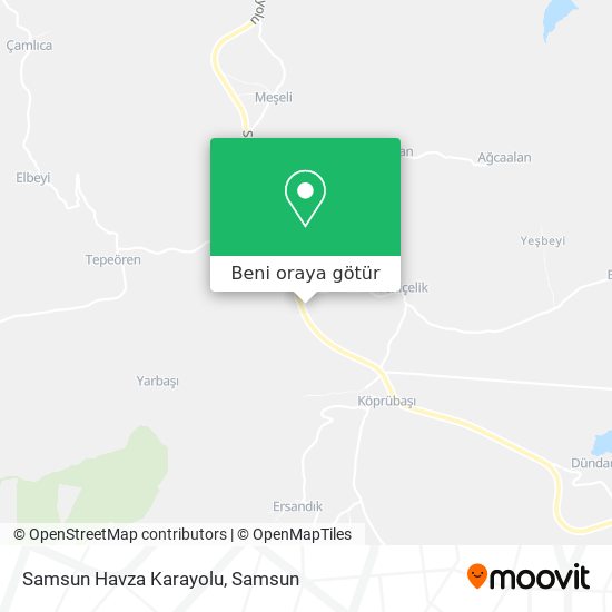 Samsun Havza Karayolu harita
