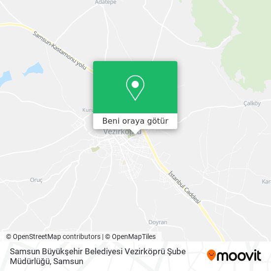 Samsun Büyükşehir Belediyesi Vezirköprü Şube Müdürlüğü harita