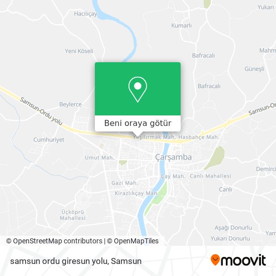 samsun ordu giresun yolu harita