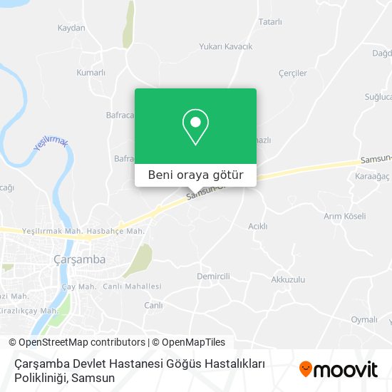 Çarşamba Devlet Hastanesi Göğüs Hastalıkları Polikliniği harita