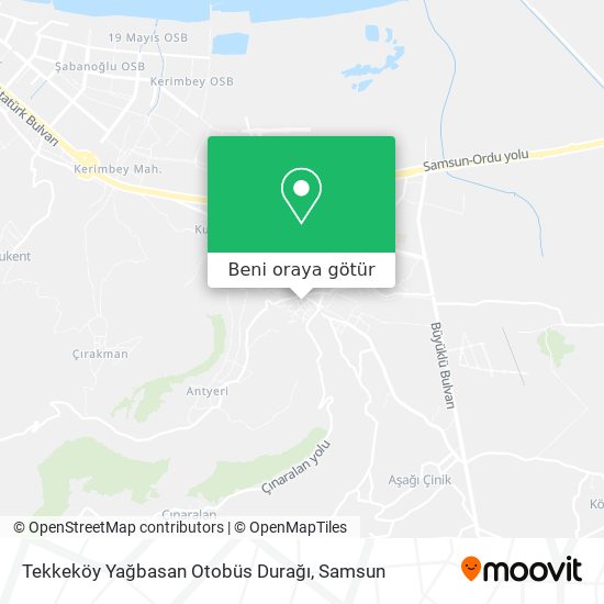 Tekkeköy Yağbasan Otobüs Durağı harita