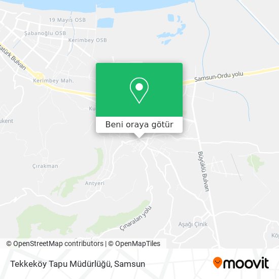 Tekkeköy Tapu Müdürlüğü harita