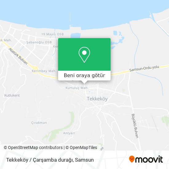 Tekkeköy / Çarşamba durağı harita