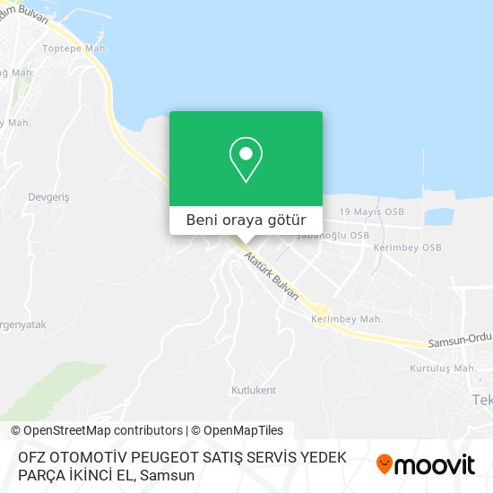 OFZ OTOMOTİV PEUGEOT SATIŞ SERVİS YEDEK PARÇA İKİNCİ EL harita