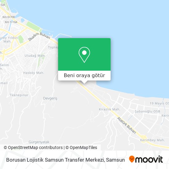 Borusan Lojistik Samsun Transfer Merkezi harita