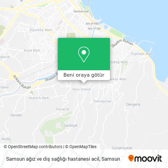 Samsun ağız ve diş sağlığı hastanesi acil harita