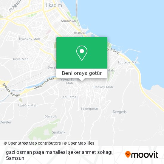 gazi osman paşa mahallesi şeker ahmet  sokagı harita
