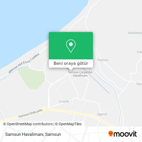 Samsun Havalimanı harita