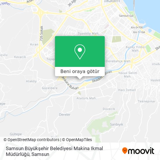 Samsun Büyükşehir Belediyesi Makina Ikmal  Müdürlüğü harita