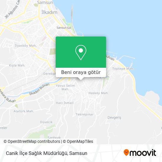 Canik İlçe Sağlık Müdürlüğü harita