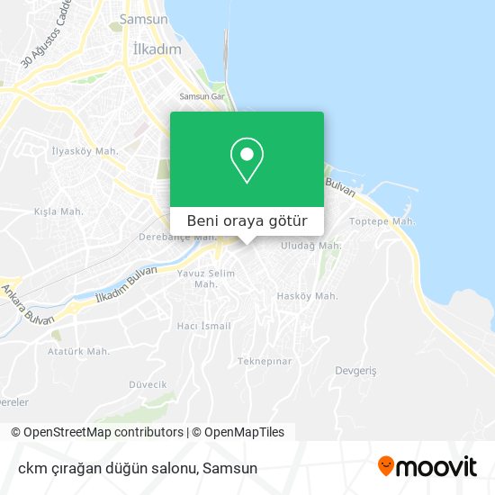 ckm çırağan düğün salonu harita