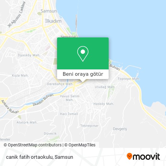 canik fatih ortaokulu harita