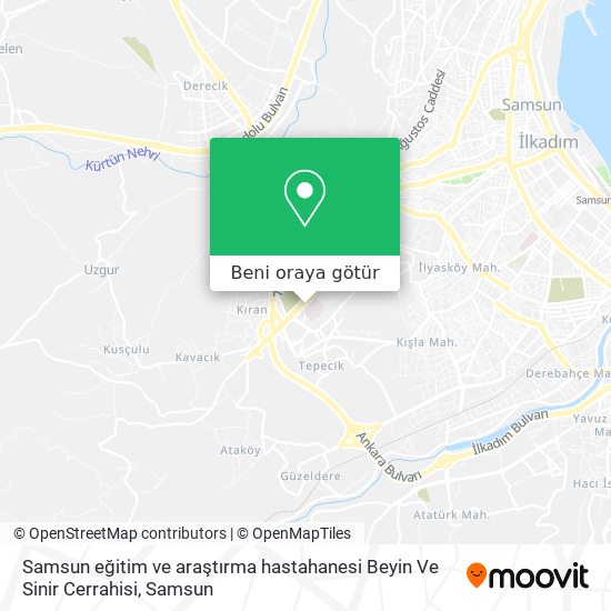 Samsun eğitim ve araştırma hastahanesi Beyin Ve Sinir Cerrahisi harita