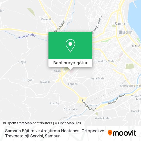 Samsun Eğitim ve Araştırma Hastanesi Ortopedi ve Travmatoloji Servisi harita