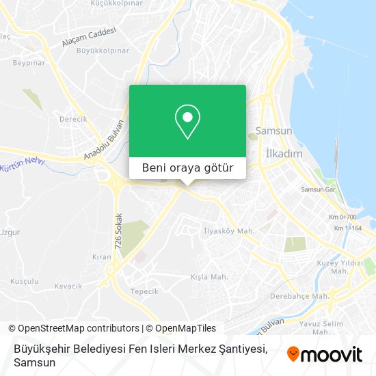Büyükşehir Belediyesi Fen Isleri Merkez Şantiyesi harita
