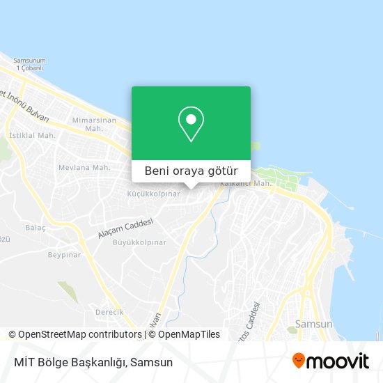 MİT Bölge Başkanlığı harita