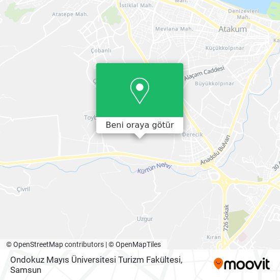 Ondokuz Mayıs Üniversitesi Turizm Fakültesi harita