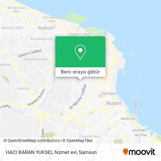 HACI BARAN YUKSEL hizmet evi harita