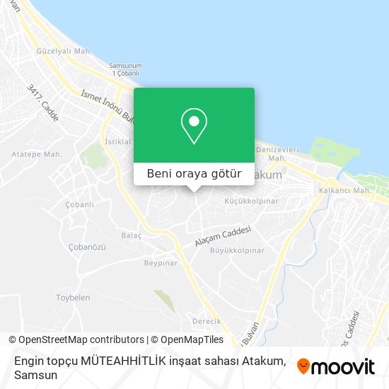 Engin topçu MÜTEAHHİTLİK inşaat sahası Atakum harita