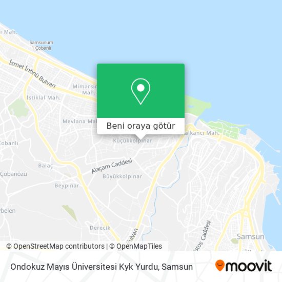 Ondokuz Mayıs Üniversitesi Kyk Yurdu harita
