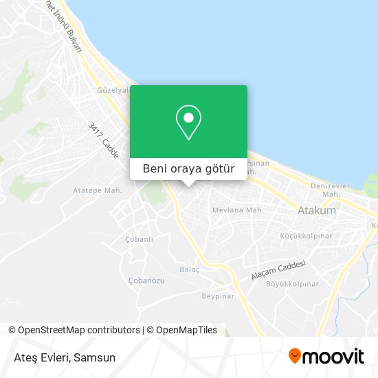 Ateş Evleri harita