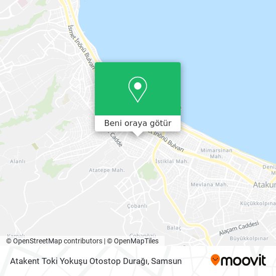 Atakent Toki Yokuşu Otostop Durağı harita