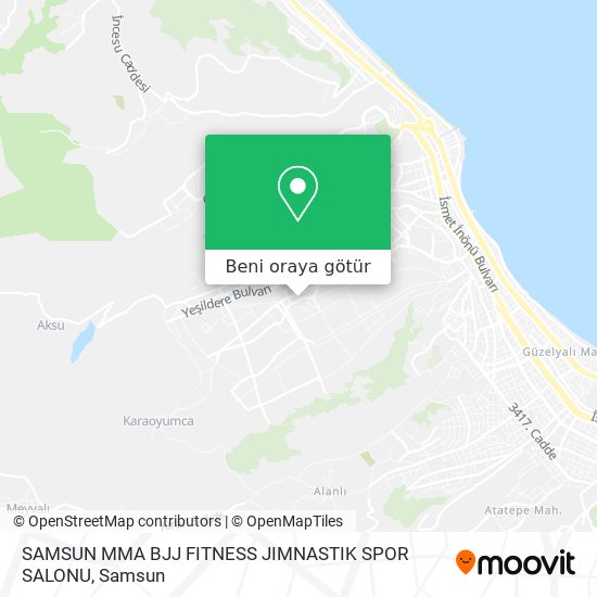 SAMSUN MMA BJJ FITNESS JIMNASTIK SPOR SALONU harita