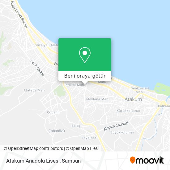 Atakum Anadolu Lisesi harita