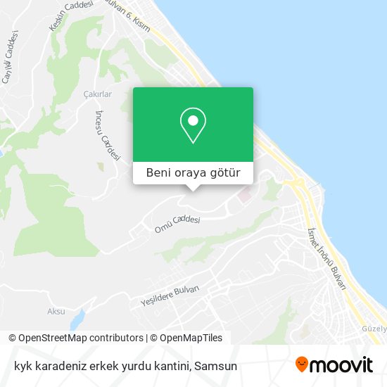 kyk karadeniz erkek yurdu kantini harita