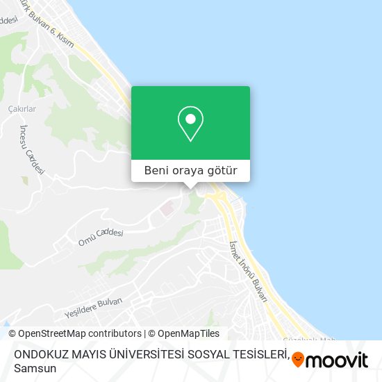 ONDOKUZ MAYIS ÜNİVERSİTESİ SOSYAL TESİSLERİ harita