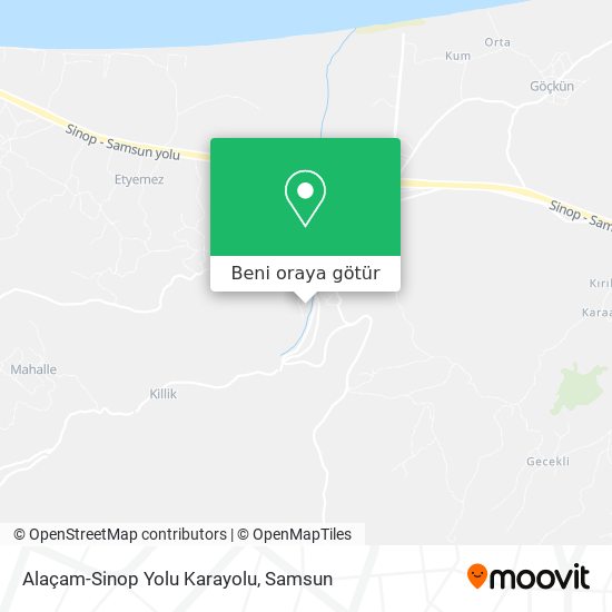 Alaçam-Sinop Yolu Karayolu harita