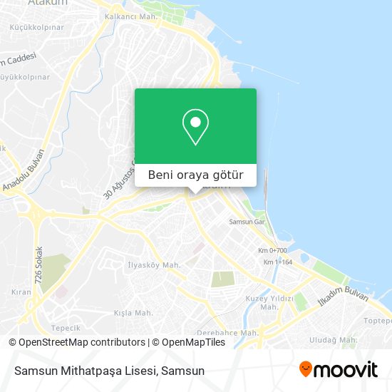 Samsun Mithatpaşa Lisesi harita