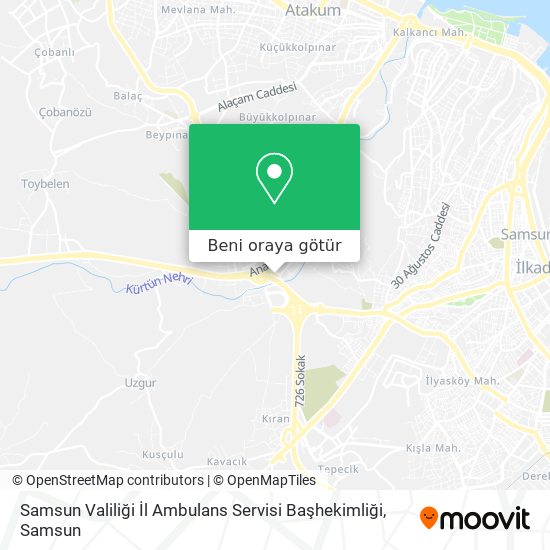 Samsun Valiliği İl Ambulans Servisi Başhekimliği harita