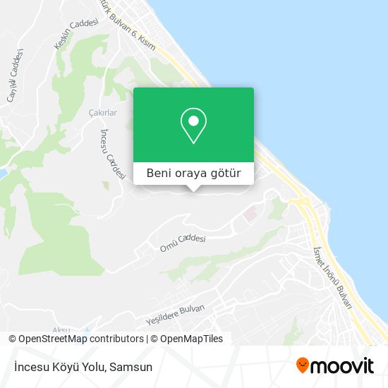 İncesu Köyü Yolu harita